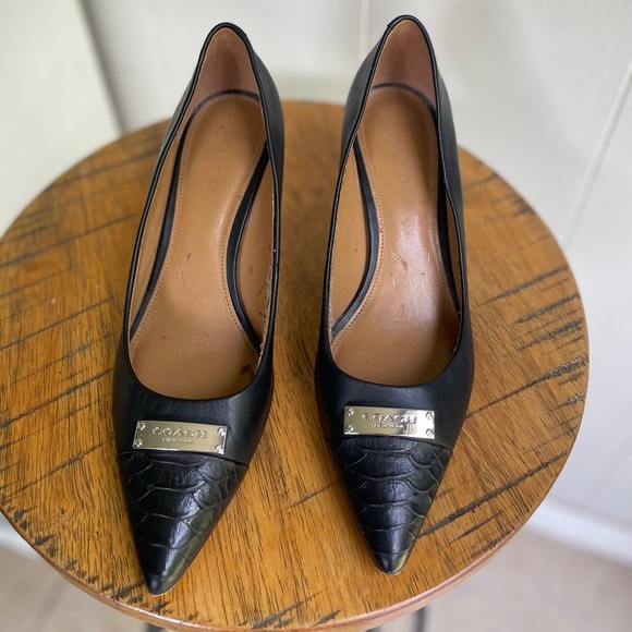 Black Coach Kitten Heels - Picture 1 of 6